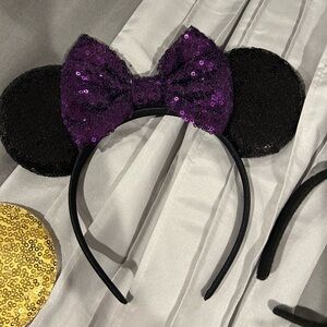 Mickey Sequin Ears - Black and Purple